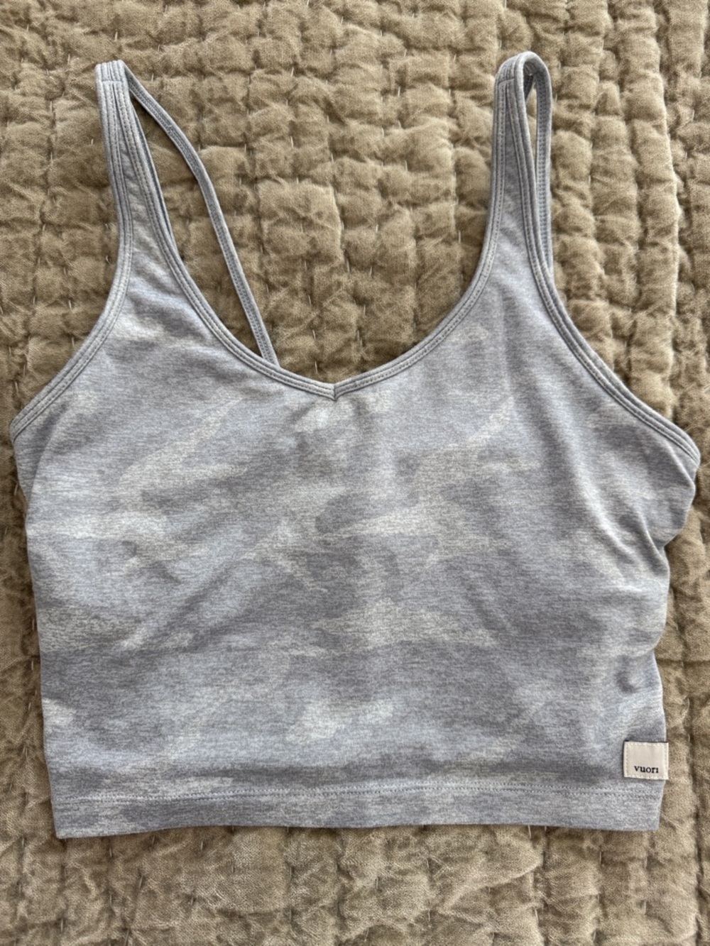 Vuori Heather Gray Camouflage Tank- no inserts SZ SM